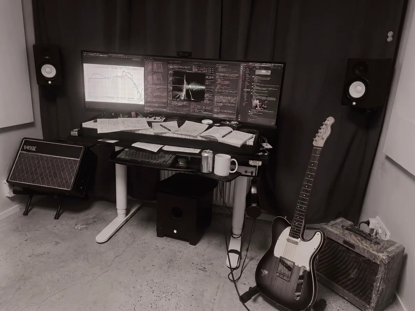 Smear Audio studio with guitar recording gear